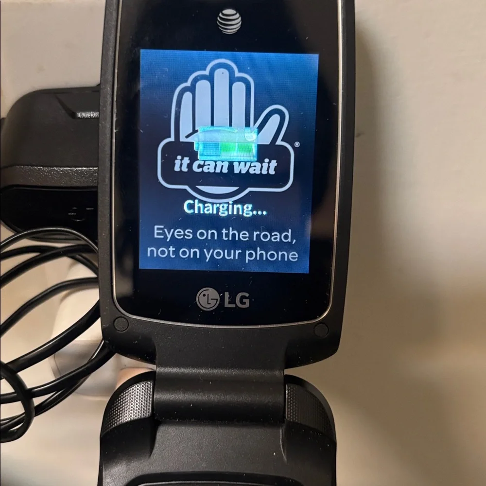LG Black New Flip Phone with old Charger Included